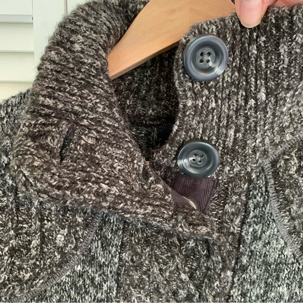 prAna Angelica Duster Cardigan Sweater Jacket Women S Gray Cable Knit Mid-Length - Picture 4 of 13